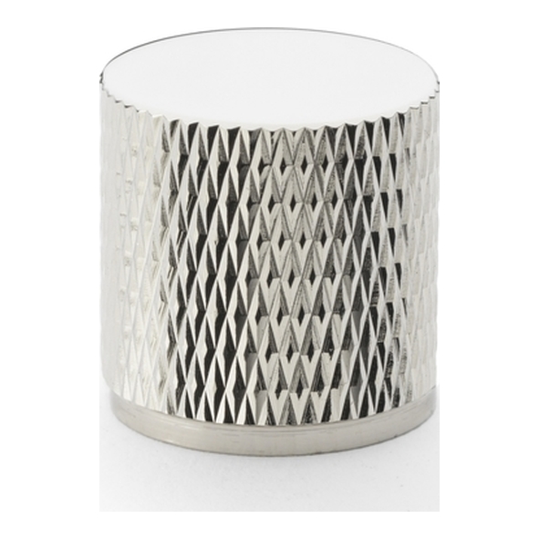 AW800-20-PN • 20mm • Polished Nickel • Alexander & Wilks Brunel Knurled Cylinder Cupboard Knob